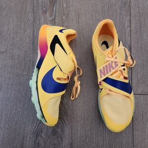Nike Zoom Long Jump Elite Track Shoes Mens Sz 8 Yellow Citron Spikes FZ9326-800